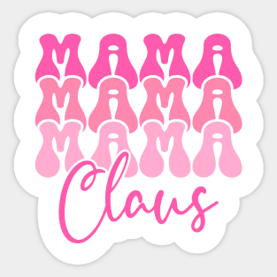 Mama Claus Retro Pink Christmas Design Sticker